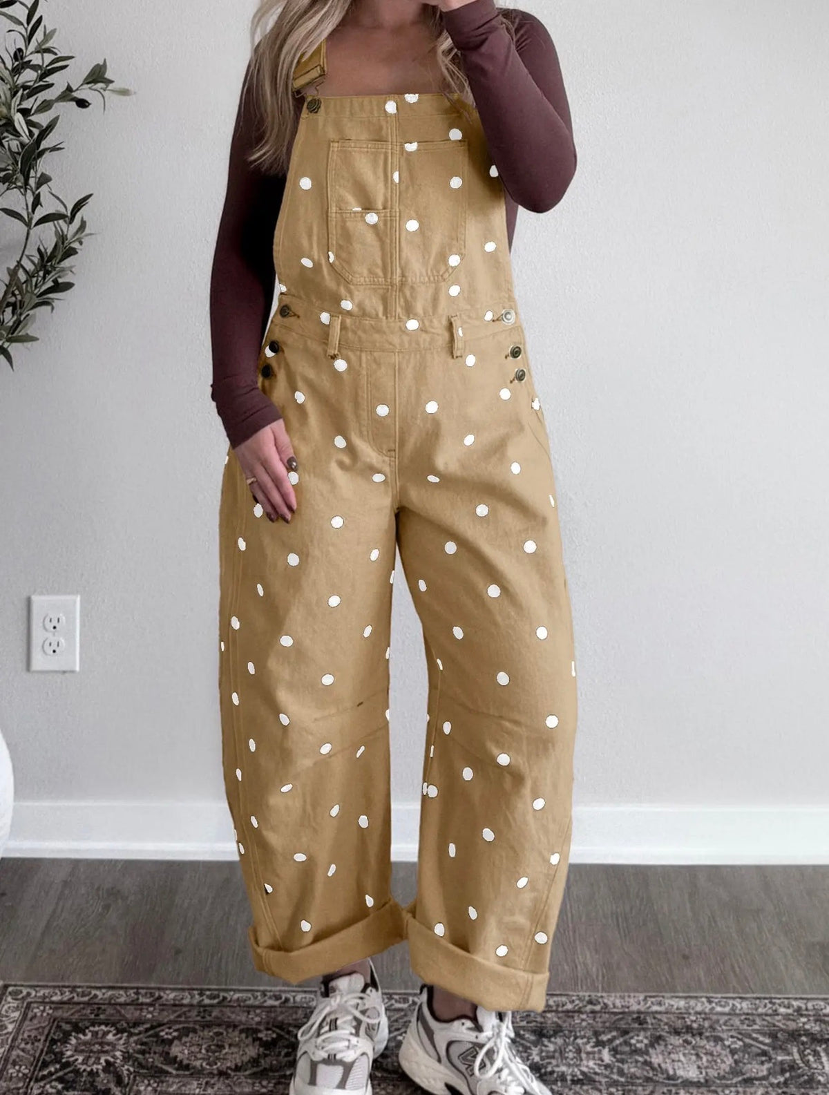 Polka Dot Barrel Overalls