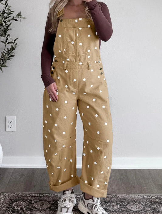 Polka Dot Barrel Overalls