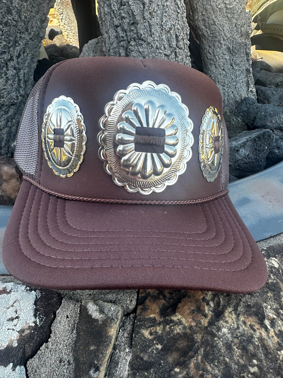 Brown Concho Trucker Cap