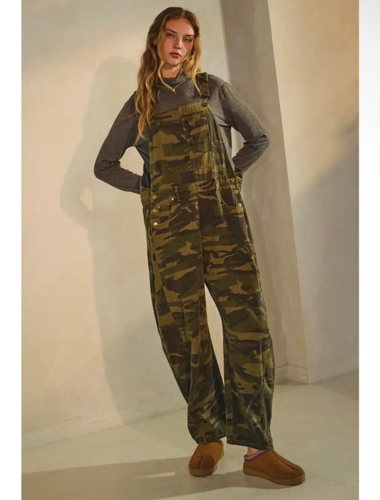 Camo Barrel Overalls