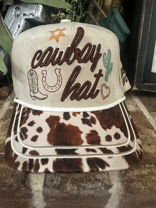 Cowboy Hat Cow Print Western Cap