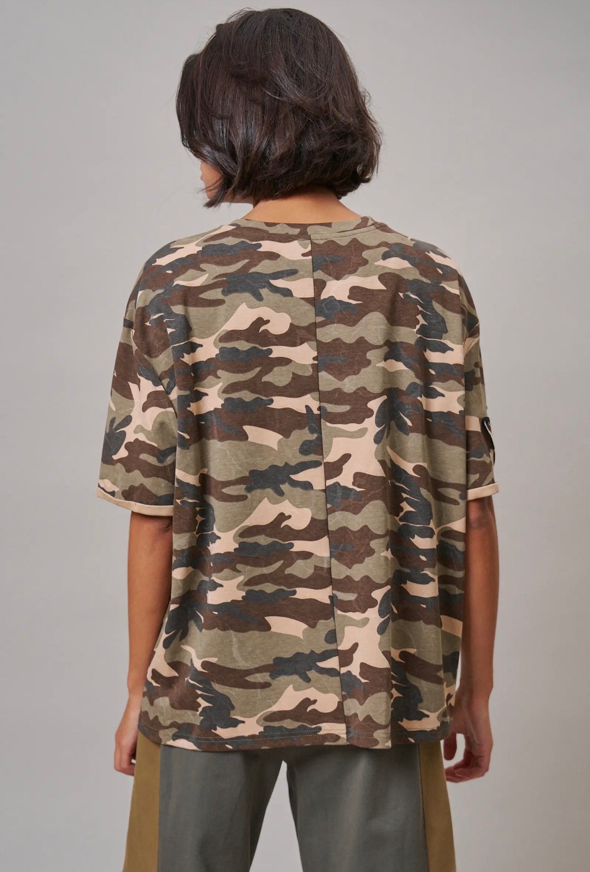 Camo Floral Patch Oversized Tee