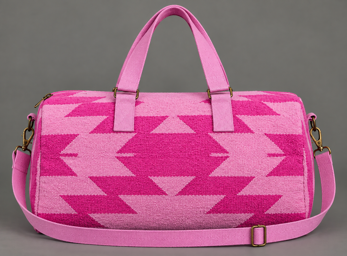 Extra Large Pink Aztec Duffel Bag